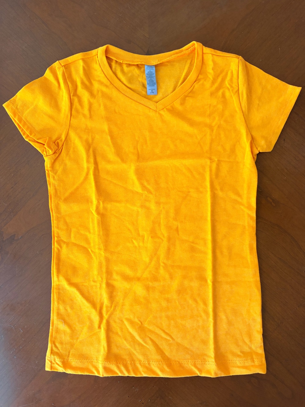 Kids V-Neck Short Sleeve Tee in Bright Orange